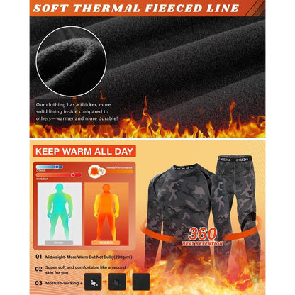Lexmiraz™ Men's Fleece-Lined Thermal Set